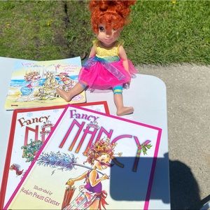 Fancy Nancy doll and 3 books